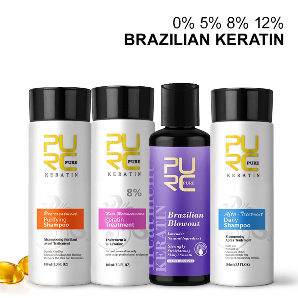 Hair Care Keratin Shampoo - PURC Keratyna leczenie szampon odżywka produkty