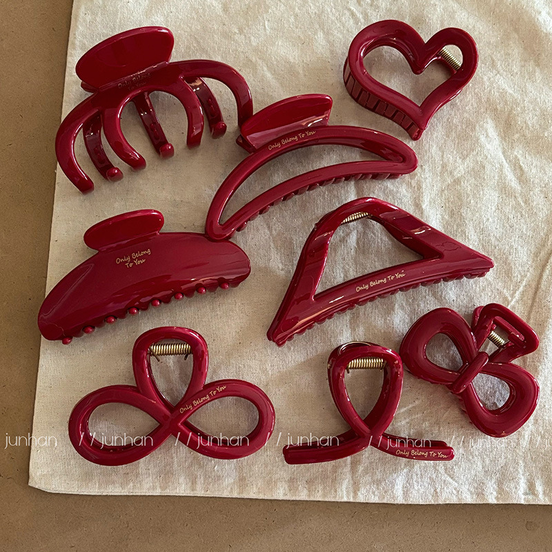 Hair Clip Claw Large - Francuska czerwona kolekcja! Duży uchwyt Litery