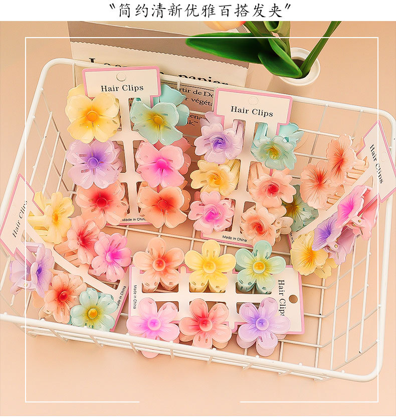 6 sztuk moda kolorowy przezroc – Hair Clip Claw Large recenzja i cena