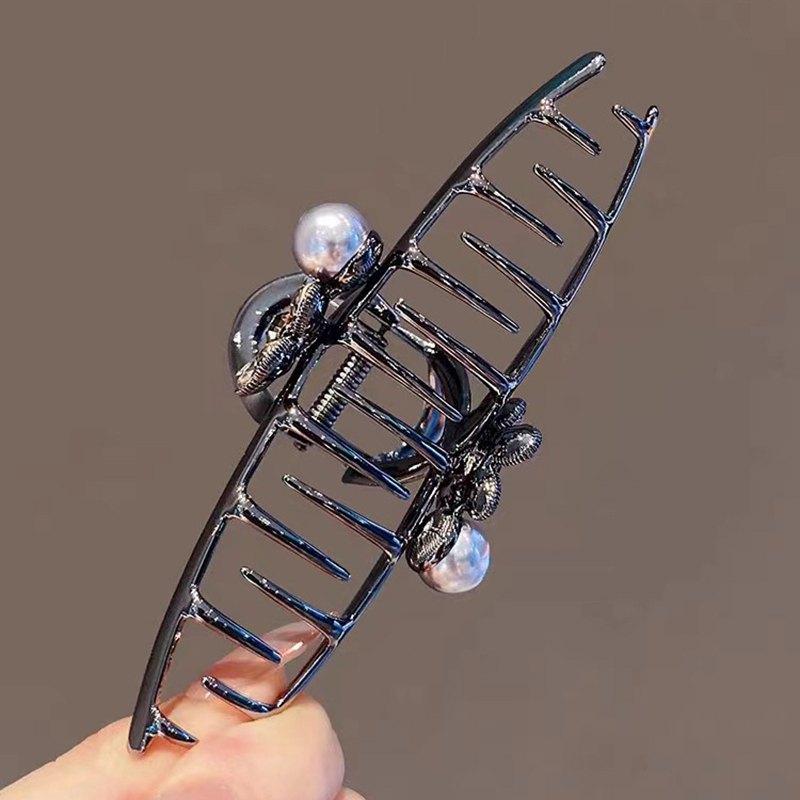 Czarny kryształowy kwiat Duży  – Hair Clip Claw Large recenzja i cena