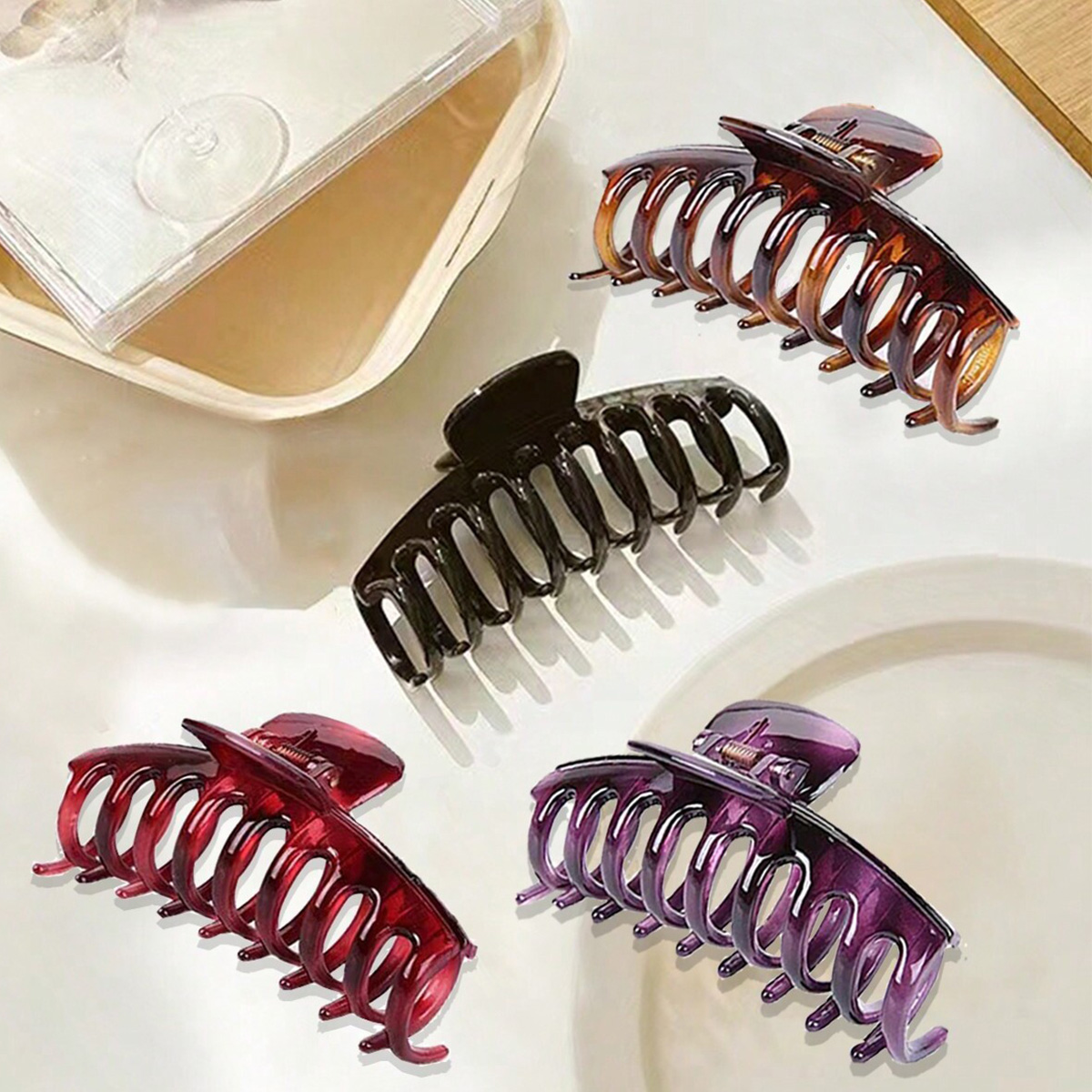 4 sztuki damskich wielokolorow – Hair Clip Claw Large recenzja i cena