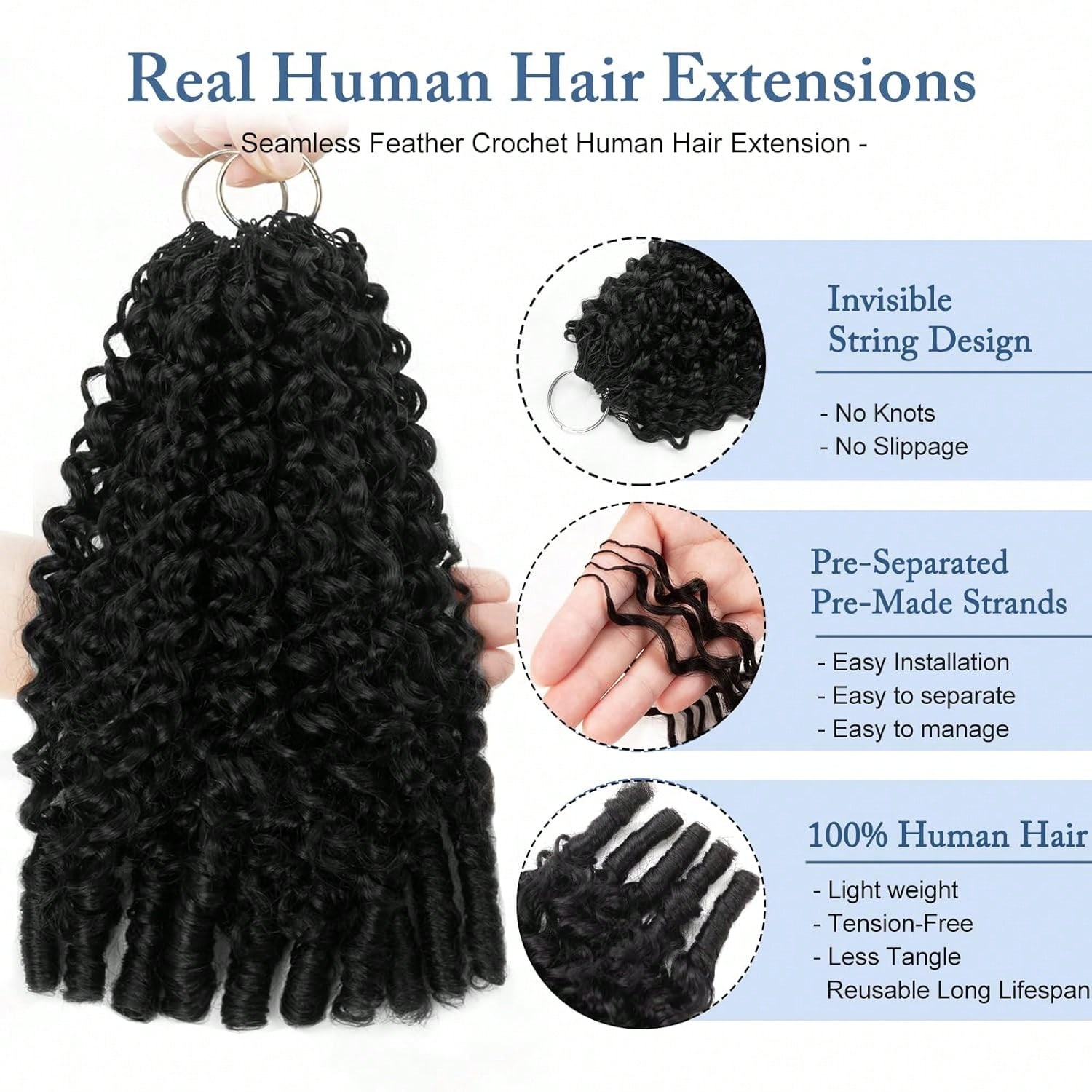 Włosy naturalne, kręcone, w st – Feather Hair Extension recenzja i cena